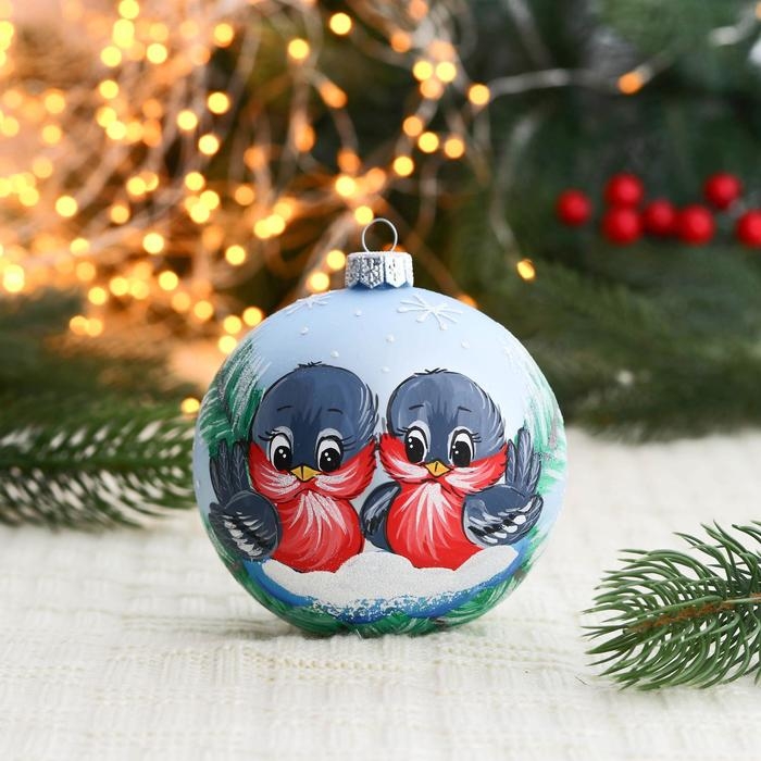 Ёлочный шар d-10 см Ёлочный шар d-10 см "Два птенчика"