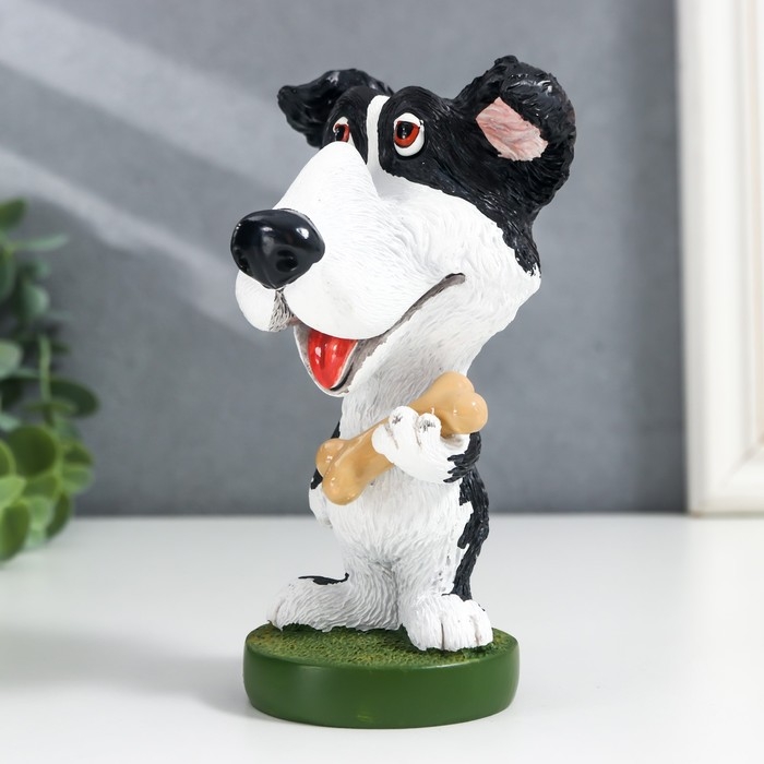 Сувенир полистоун подставка под очки Сувенир полистоун подставка под очки "Пёсик с косточкой" 13,5х8х7,5 см