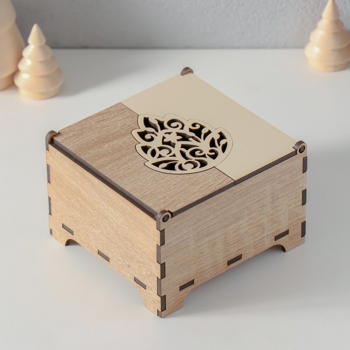 Шкатулка комбинированная  Шкатулка комбинированная "Листик" 10,5х10х7 см