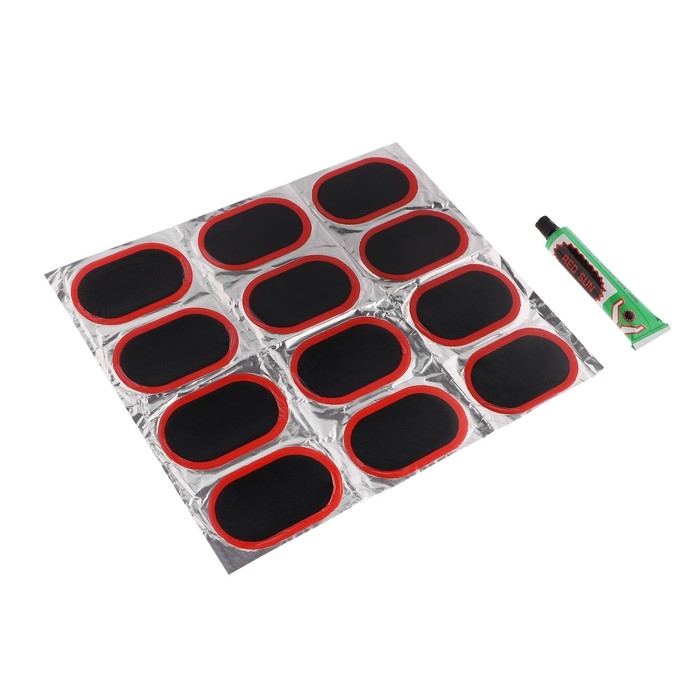 Резиновые заплатки для ремонта шин, TORSO, набор 12 шт Резиновые заплатки для ремонта шин, TORSO, набор 12 шт