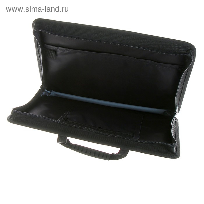 Папка с ручками текстильная, А4, 365 х 260 х 50 мм, 1С13 Папка с ручками текстильная, А4, 365 х 260 х 50 мм, 1С13 "Луга", каркасная, серая