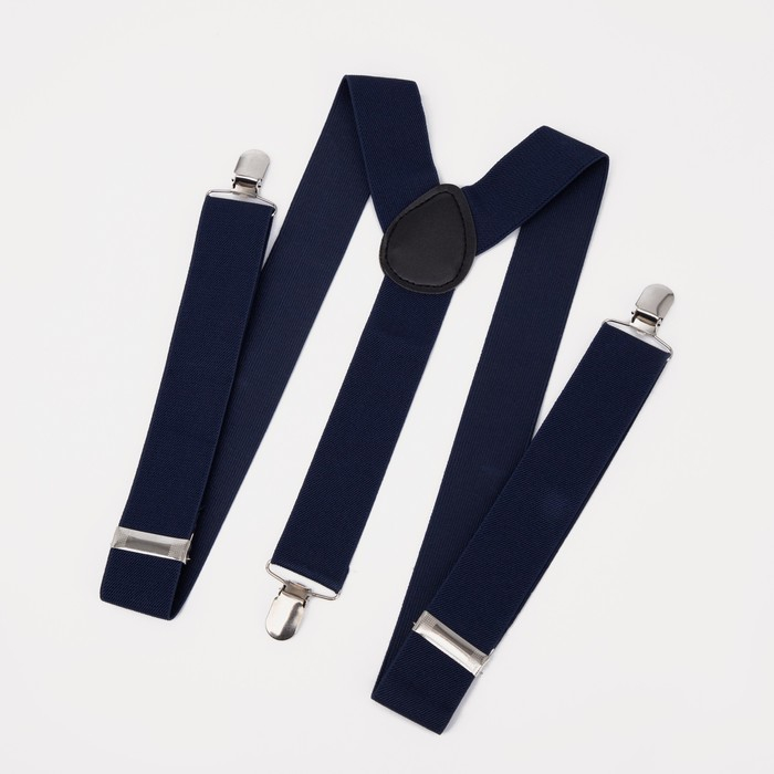 Подтяжки взрослые, ширина 3.5 см, цвет тёмно-синий Подтяжки взрослые, ширина 3.5 см, цвет тёмно-синий