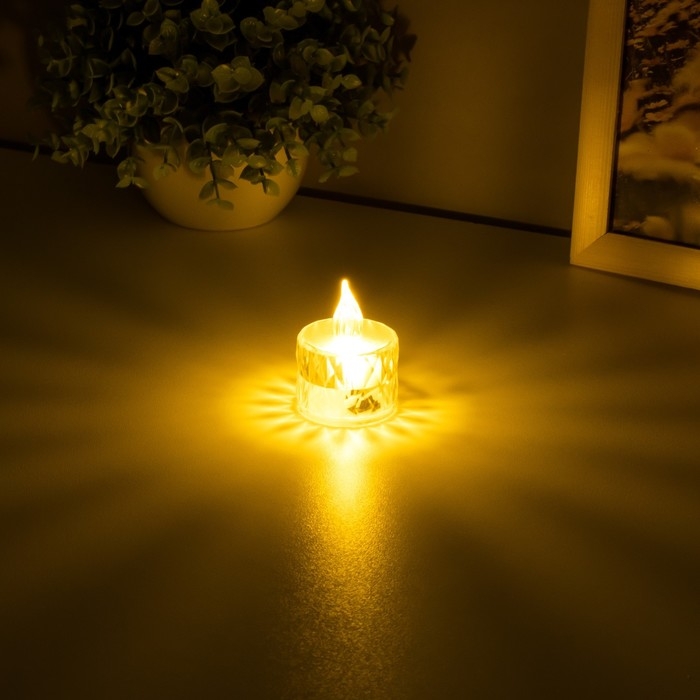 Ночник Ночник "Свеча" LED от батареек прозрачный 3хLR41 3,5х3,5х5 см