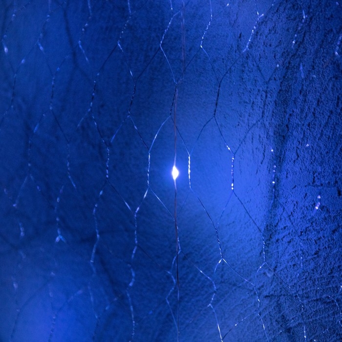 Гирлянда «Звёздное небо» 1 × 5 м роса, IP44, УМС, серебристая нить, 300 LED, свечение белое