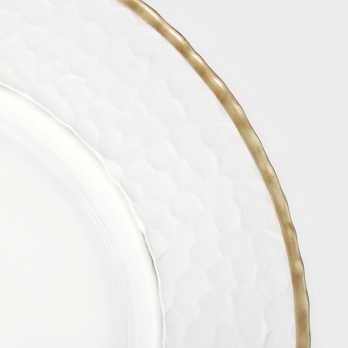 Тарелка подстановочная «Фишер», d=35 см, цвет обводки золотой