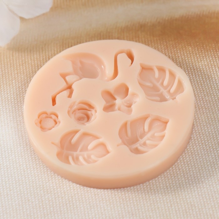 Молд силикон Молд силикон "Фламинго с цветами" 3,6х2,1х0,4 2,1х1,5х0,4 1,1х1,1х0,5 1,4х1,4х0,4 0,