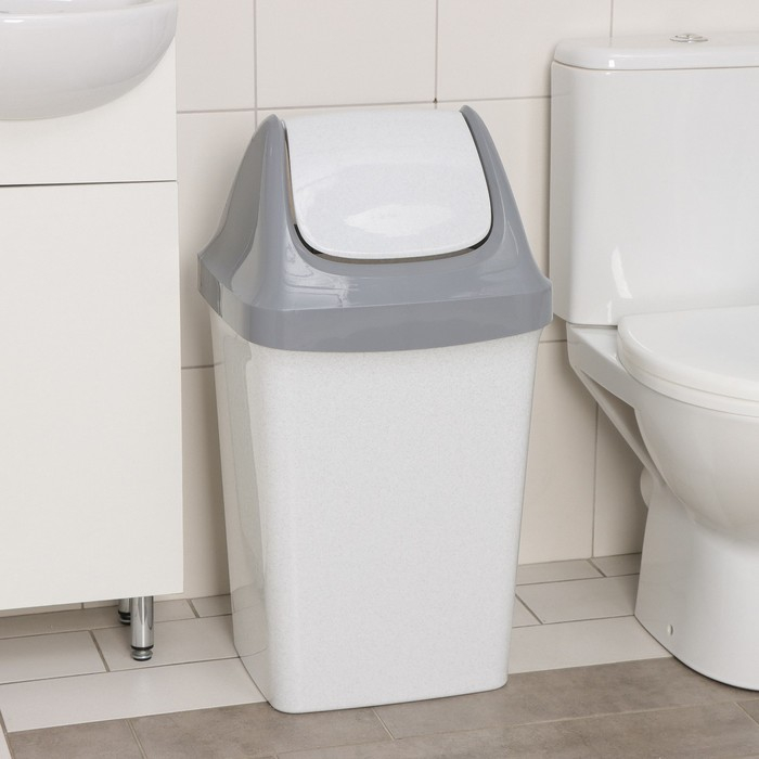 Контейнер для мусора «Свинг», 50 л, цвет мраморный Контейнер для мусора «Свинг», 50 л, цвет мраморный