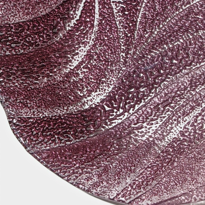 Тарелка стеклянная «Драхна», d=21 см, цвет бордовый Тарелка стеклянная «Драхна», d=21 см, цвет бордовый