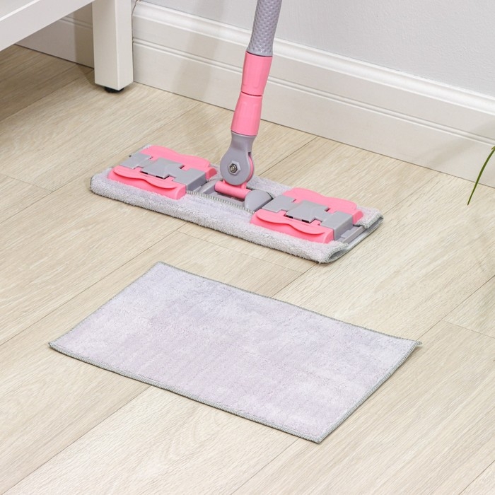 Швабра для мытья пола плоская Доляна, насадка из микрофибры 40×12 см, телескопическая стальная ручка 74-109 см, цвет МИКС Швабра для мытья пола плоская Доляна, насадка из микрофибры 40×12 см, телескопическая стальная ручка 74-109 см, цвет МИКС