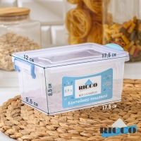 Контейнер пищевой RICCO, 900 мл, 18×11×8 см, прямоугольный, прозрачный