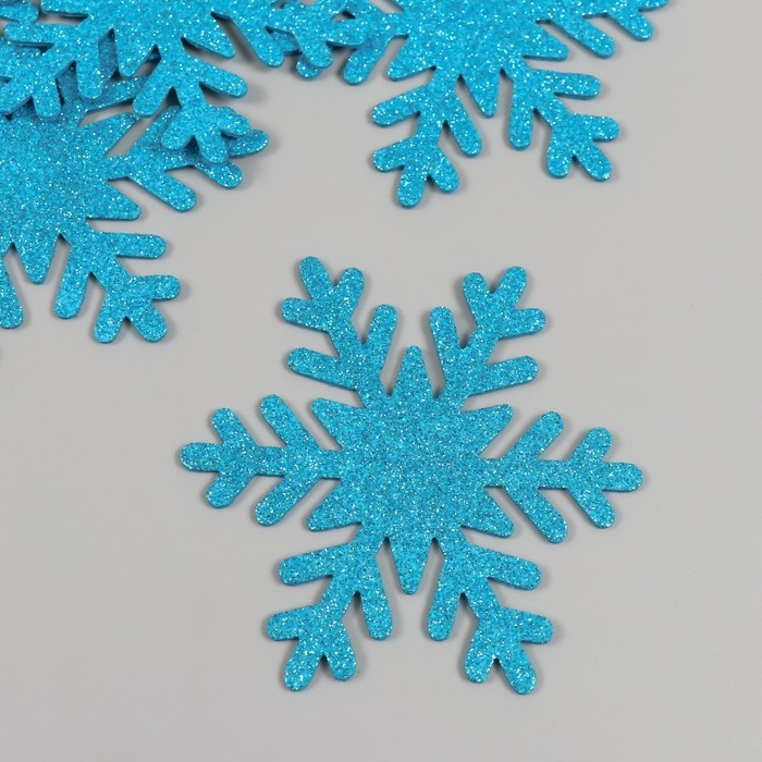 Декор для творчества Декор для творчества "Снежинка" голубая, D-10 см (набор 5 шт)