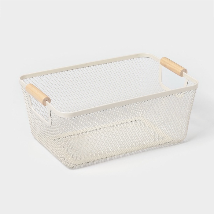 Корзинка универсальная прямоугольная  Корзинка универсальная прямоугольная "Миди", 32х20,5х14 см, цвет бежевый