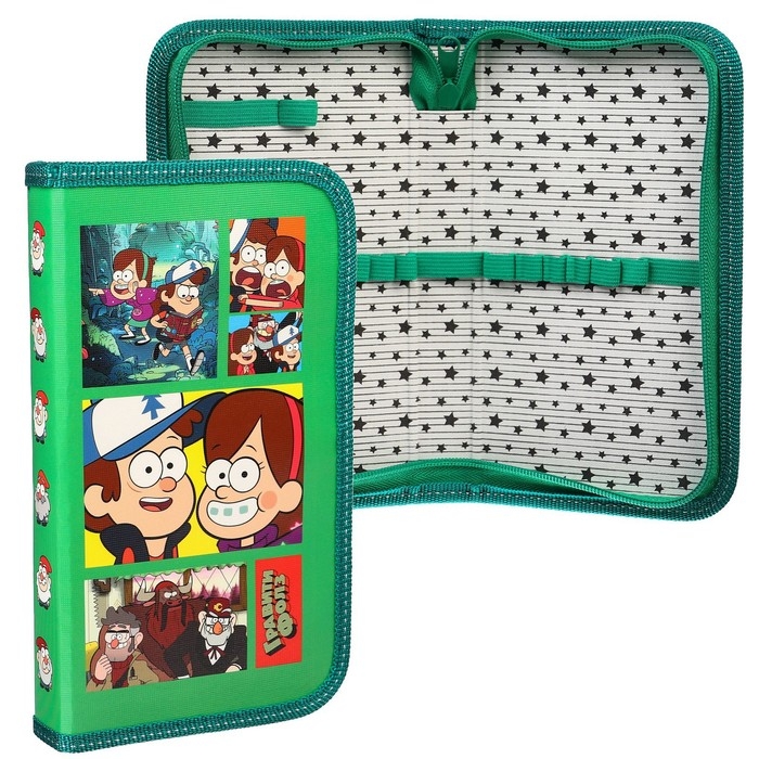 Пенал каркасный, 1 секция, 115х205х30 мм, ламинированный картон, Гравити Фолз Пенал каркасный, 1 секция, 115х205х30 мм, ламинированный картон, Гравити Фолз
