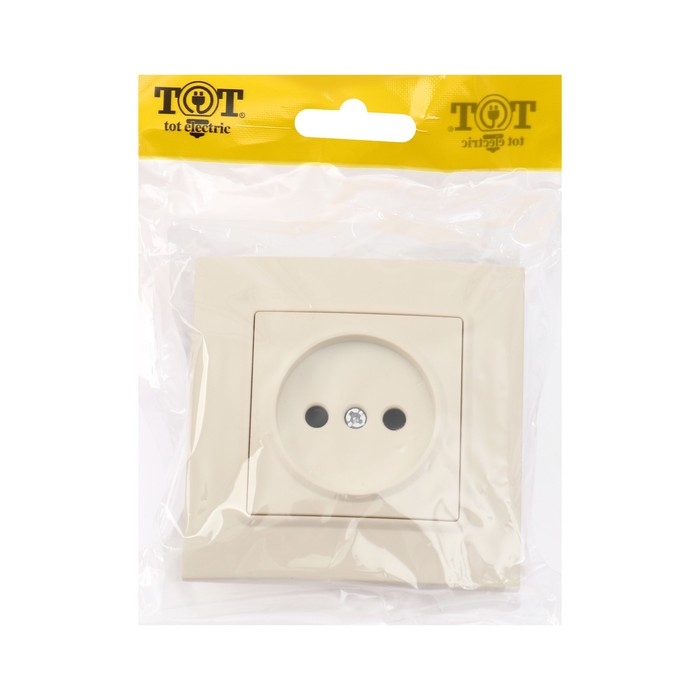 Розетка одноместная TOT Elegant, 10 А, скрытая, без з/к, бежевая