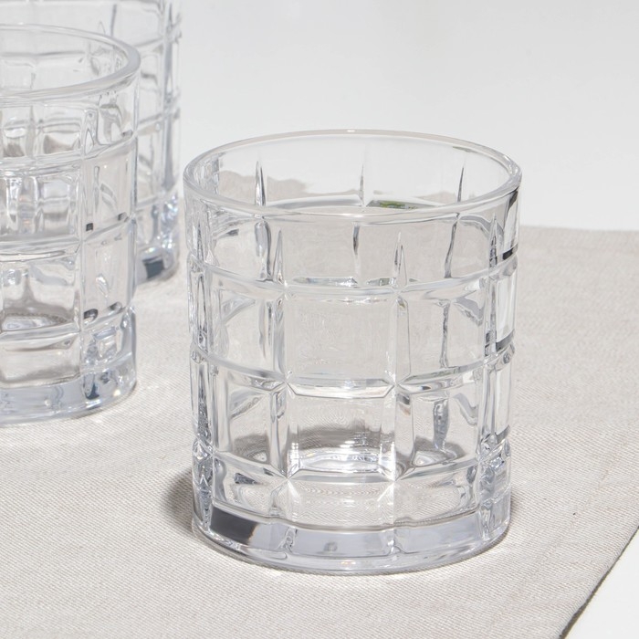 Набор низких стаканов «Квадро», стеклянный, d=8.5 см, h=9.5 см, 320 мл, 6 шт Набор низких стаканов «Квадро», стеклянный, d=8.5 см, h=9.5 см, 320 мл, 6 шт