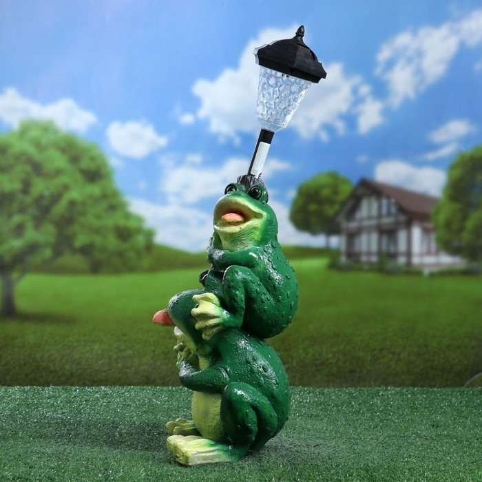 Садовый фонарь  Садовый фонарь "Лягушата с фонарем" 50см