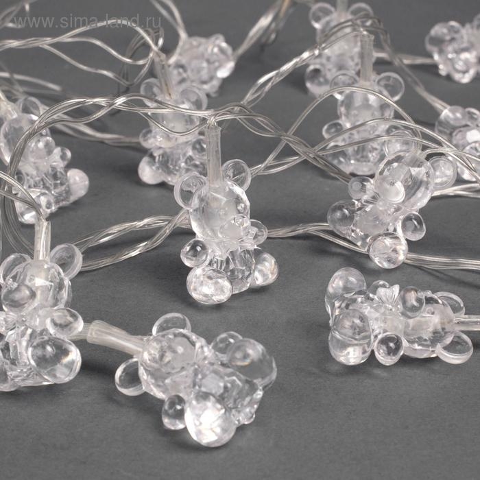 Гирлянда «Нить» 5 м с насадками «Мишки», IP20, прозрачная нить, 20 LED, свечение мульти (RG/RB), мигание, 220 В Гирлянда «Нить» 5 м с насадками «Мишки», IP20, прозрачная нить, 20 LED, свечение мульти (RG/RB), мигание, 220 В