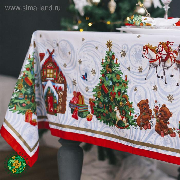 Скатерть новогодняя Этель "Новогодняя сказка" 150х110см +/-3см с ГМВО, хл100%
