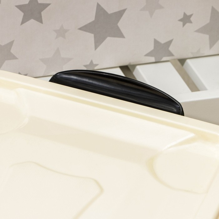 Контейнер для хранения с крышкой «Уличное кафе», 35 л, 50,5×31,5×28 см, на колёсиках, цвет слоновая кость Контейнер для хранения с крышкой «Уличное кафе», 35 л, 50,5×31,5×28 см, на колёсиках, цвет слоновая кость