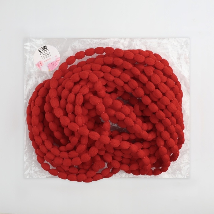 Тесьма декоративная с помпонами, 7 мм, 9,1 ± 0,5 м, цвет красный Тесьма декоративная с помпонами, 7 мм, 9,1 ± 0,5 м, цвет красный