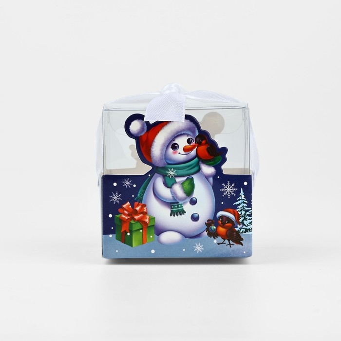 Коробка подарочная новогодняя складная «Снеговик», 7 х 7 х 7 см, Новый год Коробка подарочная новогодняя складная «Снеговик», 7 х 7 х 7 см, Новый год