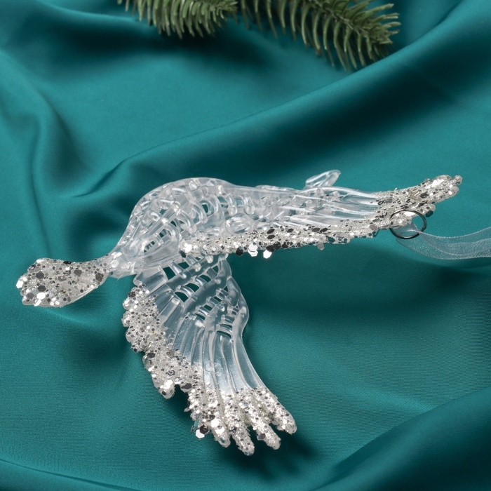 Украшение ёлочное Украшение ёлочное "Волшебный голубь " 11х2 см, прозрачный