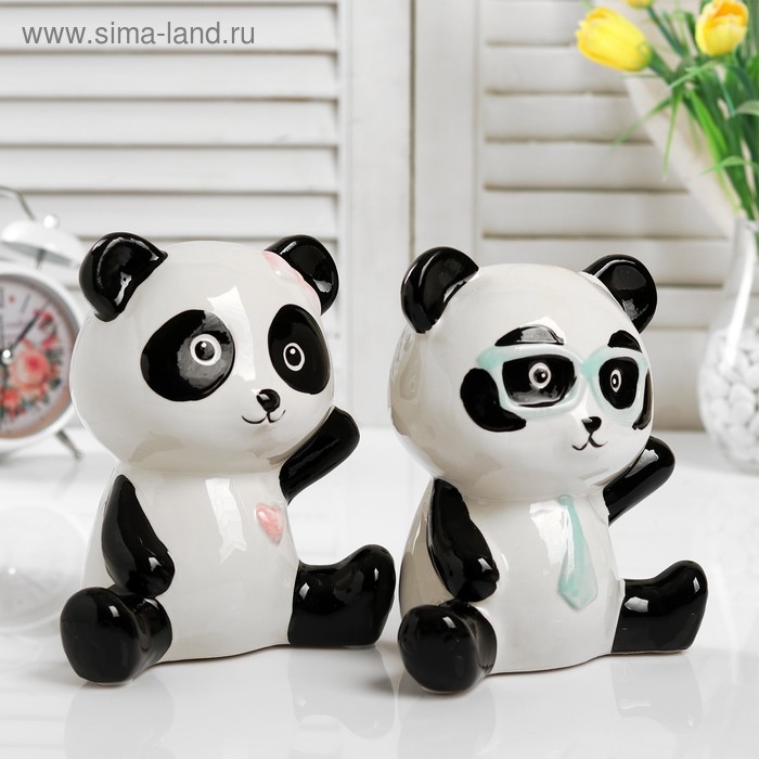 Копилка керамика Копилка керамика "Модная панда" МИКС 16х14,5х9,5 см