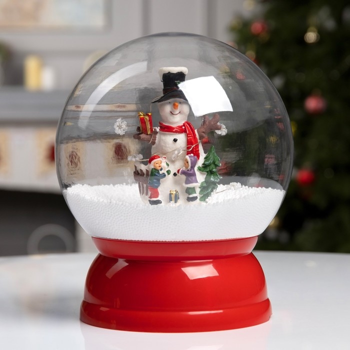 Светодиодная фигура «Шар со снеговиком» 21.5 × 26.5 × 21.5 см, пластик, батарейки ААх3 (не в комплекте), USB, свечение белое Светодиодная фигура «Шар со снеговиком» 21.5 × 26.5 × 21.5 см, пластик, батарейки ААх3 (не в комплекте), USB, свечение белое