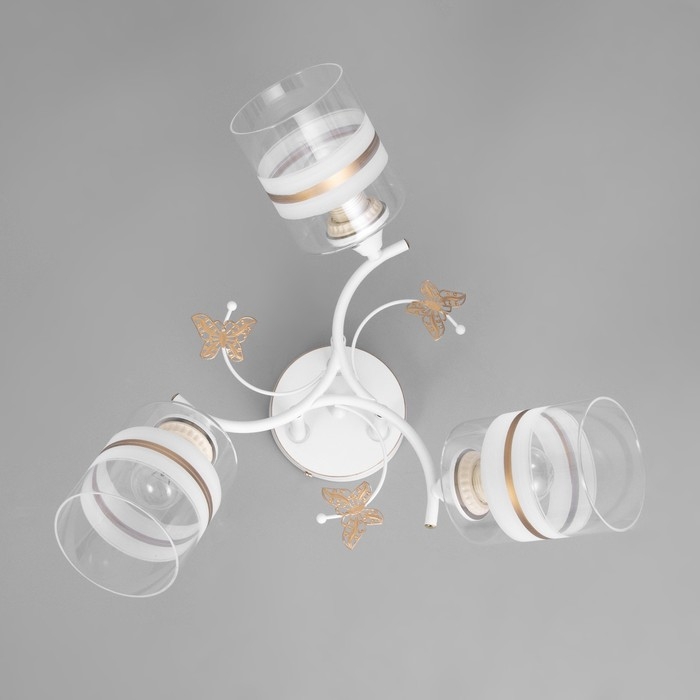 Люстра Люстра "Мия" 3х60Вт Е27 Белый, золото 52х18х24см