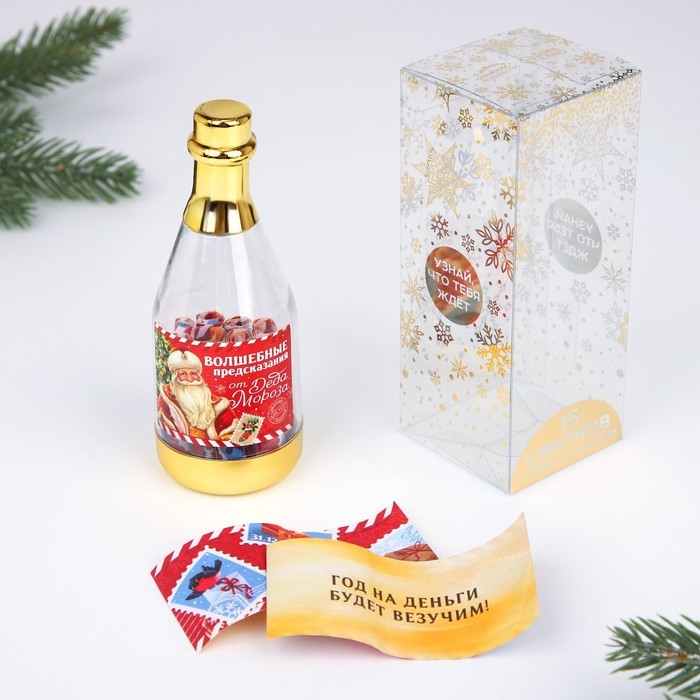 Новогодние пожелания в бутылке «Новый год: Волшебные предсказания», 15 свитков Новогодние пожелания в бутылке «Новый год: Волшебные предсказания», 15 свитков