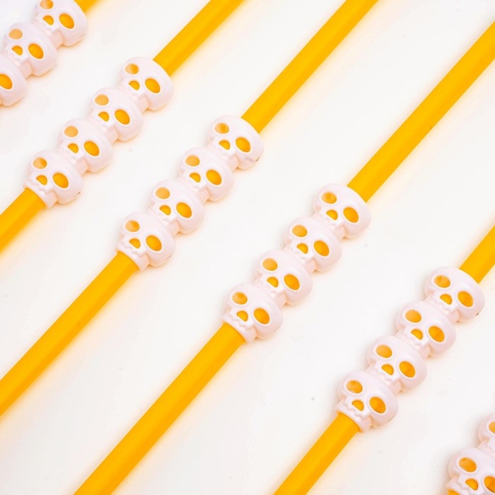 Трубочки для коктейля «Череп», цвет оранжевый, набор 6 шт. Трубочки для коктейля «Череп», цвет оранжевый, набор 6 шт.