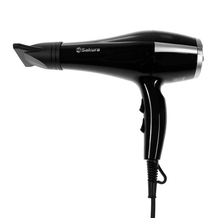 Фен Sakura SA-4046BK, 1600 Вт, 2 скорости, 3 температурных режима, серебристо-чёрный
