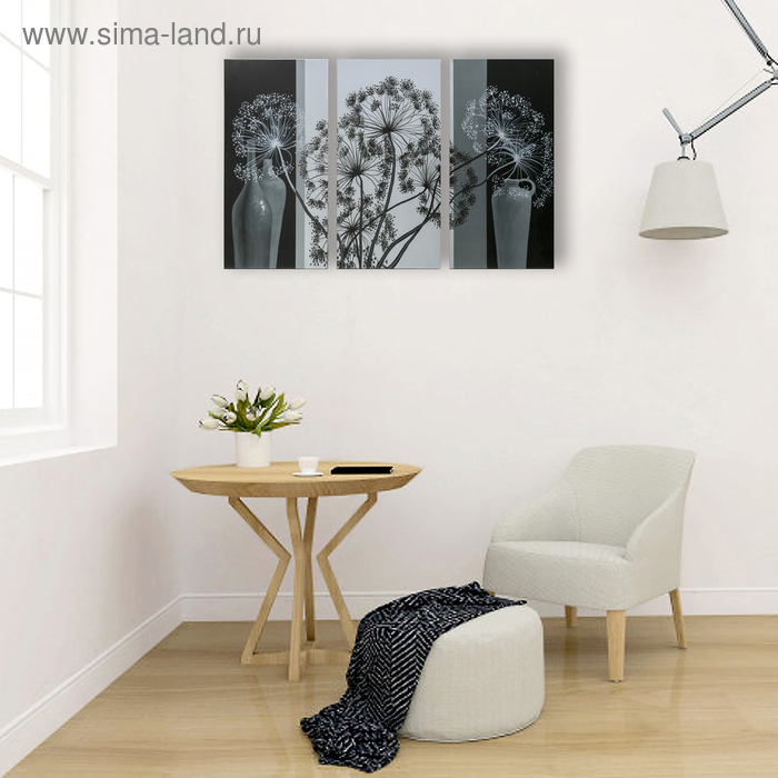 Картина модульная на подрамнике  Картина модульная на подрамнике "Воздушный цветок" 99x65 см. (3-33х65)