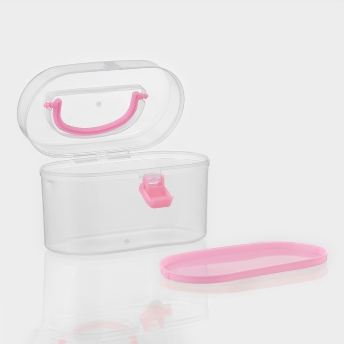 Органайзер для хранения со вставкой, 12×7,5×7,5 см, цвет розовый