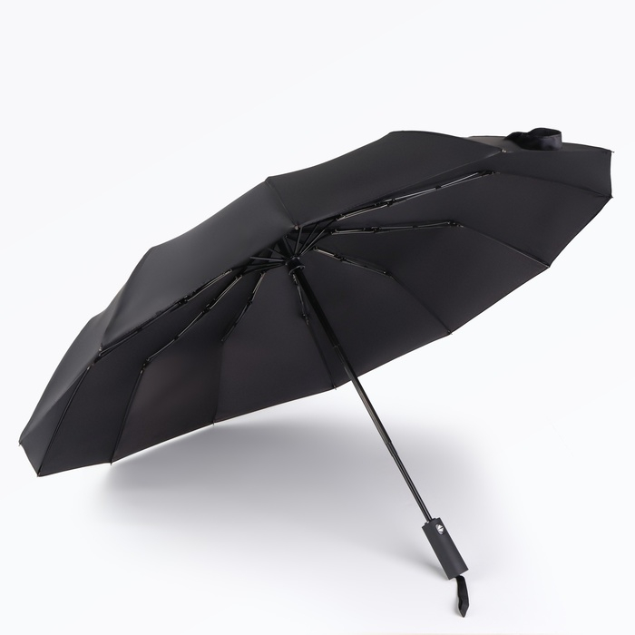 Зонт автоматический «Lanford», 3 сложения, 12 спиц, R = 52/60 см, D = 120 см, цвет чёрный Зонт автоматический «Lanford», 3 сложения, 12 спиц, R = 52/60 см, D = 120 см, цвет чёрный