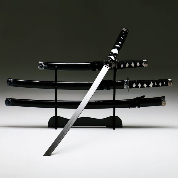 Сув. изделие катаны 3в1 на подставке, ножны дерево,  микс  54/81/100см 454263