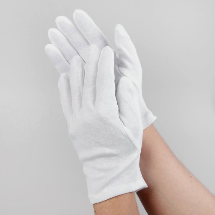 Перчатки хлопковые, размер S, пара, в картонной коробке, цвет белый Перчатки хлопковые, размер S, пара, в картонной коробке, цвет белый
