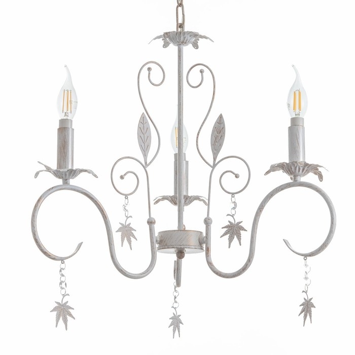 Люстра Люстра "Беатрис" 3xE14 40Вт белый с золотой патиной 56,5х56,5х48,5-105 см BayerLux