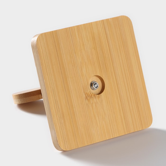 Набор фарфоровый для специй на бамбуковой подставке BellaTenero, 4 предмета: солонка 110 мл, перечница 110 мл, салфетница, подставка-держатель, цвет белый