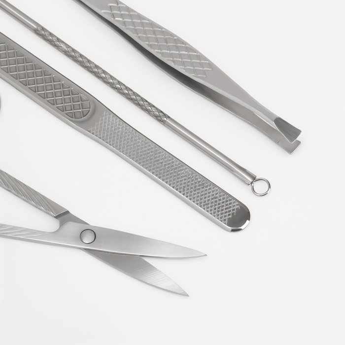 Набор маникюрный, 10 предметов, в футляре, красный Набор маникюрный, 10 предметов, в футляре, красный