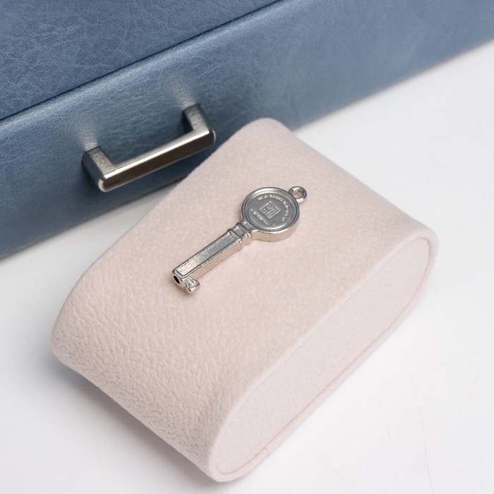 Шкатулка кожзам для украшений  Шкатулка кожзам для украшений "Кабрина" синяя 30,5х20х13,5 см