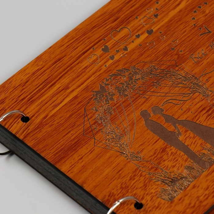 Фотоальбом 30 листов  Фотоальбом 30 листов "Свадебный день. Всё начинается с любви"  27х19х2 см