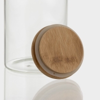 Банка стеклянная для сыпучих продуктов &laquo;Эко&raquo;, 1 л, 10&times;18 см, с бамбуковой крышкой