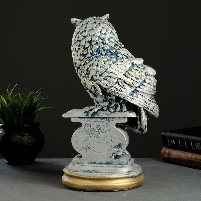 Копилка  Копилка "Сова с книгой" серебро, 21х17х35см