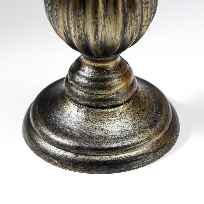 Подсвечник дерево на 1 свечу  Подсвечник дерево на 1 свечу "Фердинанд" чёрный с золотой  патиной 28х10,5х10,5 см