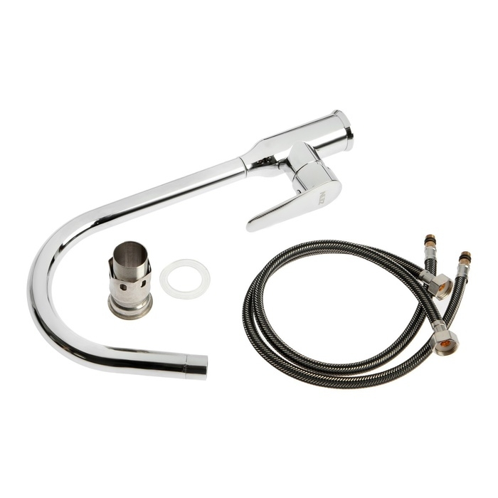 Смеситель для кухни ZEIN Z85, однорычажный, картридж керамика 40 мм, нержавеющая сталь, хром Смеситель для кухни ZEIN Z85, однорычажный, картридж керамика 40 мм, нержавеющая сталь, хром