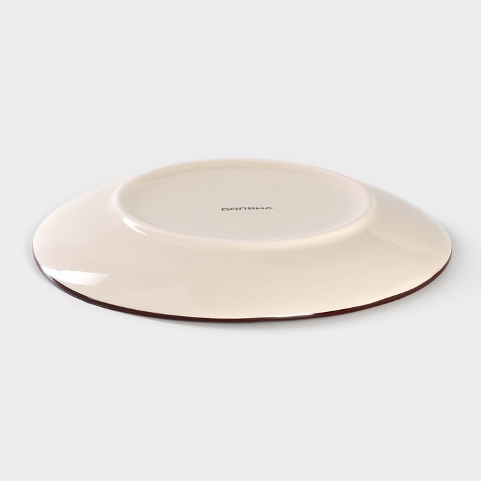 Тарелка десертная керамическая Доляна &laquo;Морской мир&raquo;, d=19 см, цвет бордовый