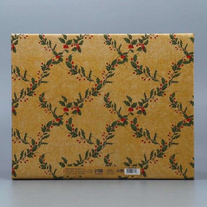 Коробка подарочная новогодняя складная «Ретро», 31,2 х 25,6 х 16,1 см, Новый год Коробка подарочная новогодняя складная «Ретро», 31,2 х 25,6 х 16,1 см, Новый год