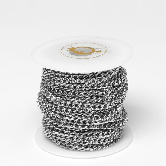 Цепочка железная без карабина на бобине, 0,4×0,4×0,11см, L=10м, цвет серебро Цепочка железная без карабина на бобине, 0,4×0,4×0,11см, L=10м, цвет серебро