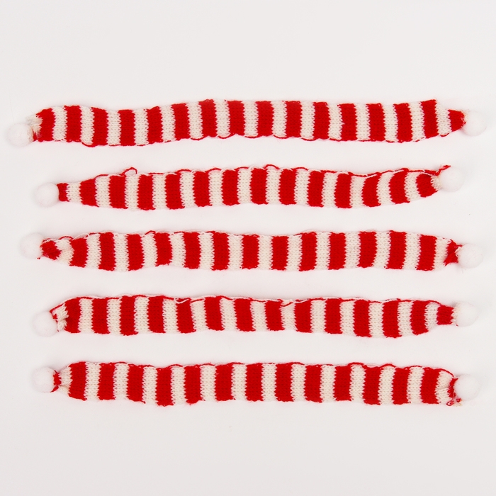 Шарфик для игрушек вязаный «Зимний вечер», набор 5 шт., размер 1шт. — 27 × 2 см Шарфик для игрушек вязаный «Зимний вечер», набор 5 шт., размер 1шт. — 27 × 2 см